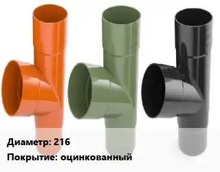 Тройник водосточный 216 оцинкованный